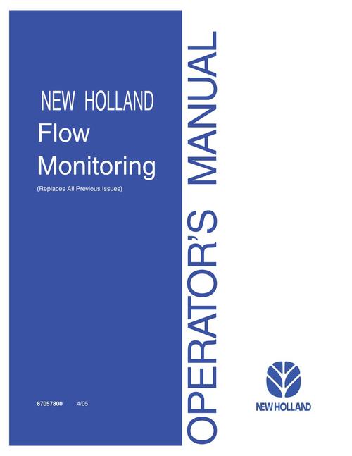 Product picture NEW HOLLAND FLOW MONITORING SEEDING OPERATORS MANUAL