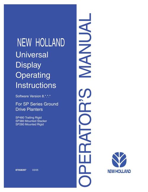 Product picture NEW HOLLAND UNIVERSAL DISPLAY SEEDING  OPERATORS MANUAL