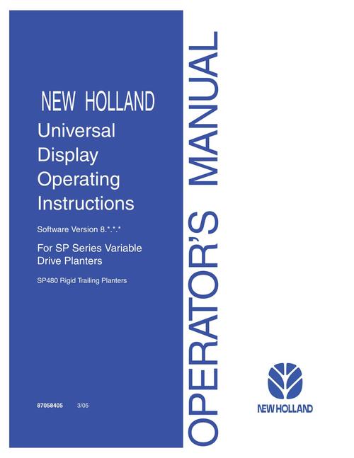Product picture NEW HOLLAND UNIVERSAL DISPLAY DRIVE PLANTER OPERATORS MANUAL