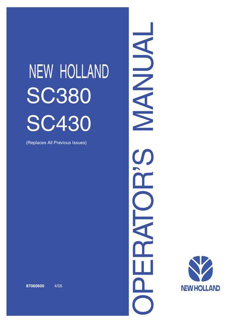 Product picture NEW HOLLAND SC380 SC430 PLANTING SEEDING OPERATORS MANUAL