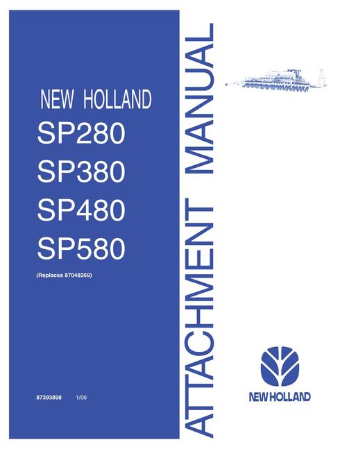 Product picture NEW HOLLAND SP280 SP380 SP480 SP580 OPERATORS MANUAL