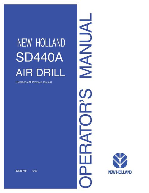 Product picture NEW HOLLAND SD440A AIR DRILL OPERATORS MANUAL