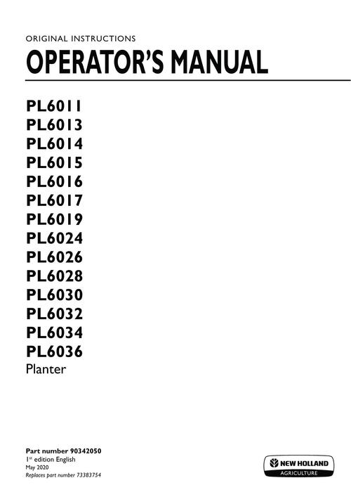 Product picture NEW HOLLAND PL6011 PL6013 PL6014 PLANTER OPERATORS MANUAL