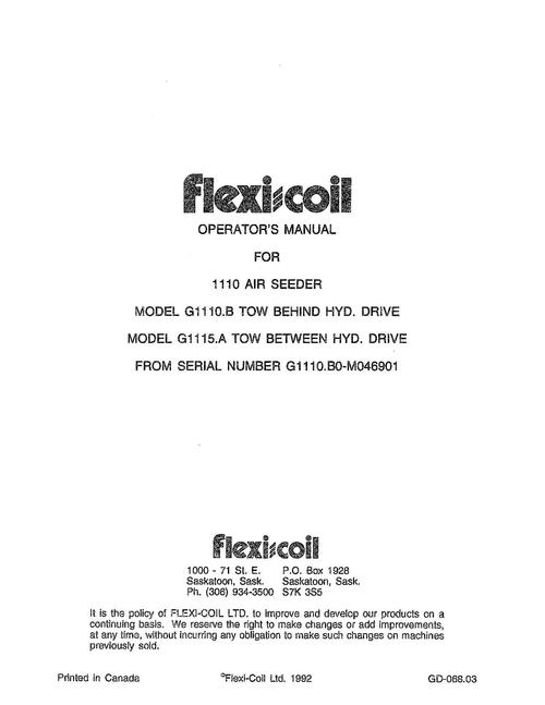 Product picture NEW HOLLAND FOR 1110  AIR PLANTING SEEDING OPERATORS MANUAL