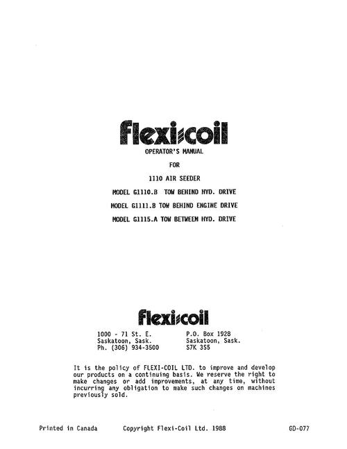 Product picture NEW HOLLAND 1110  AIR SEEDER OPERATORS MANUAL