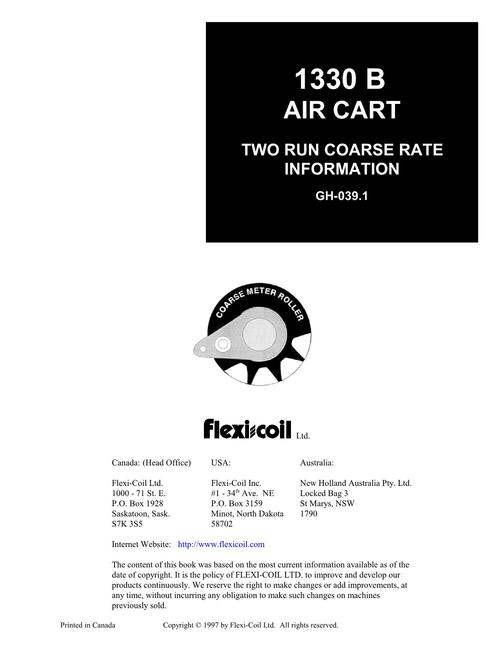 Product picture NEW HOLLAND 1330B AIR CART PLANTING SEEDING OPERATORS MANUAL