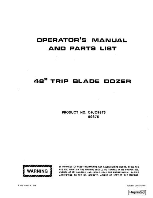 Product picture NEW HOLLAND 48 TRIP BLADE DOZER OPERATORS MANUAL