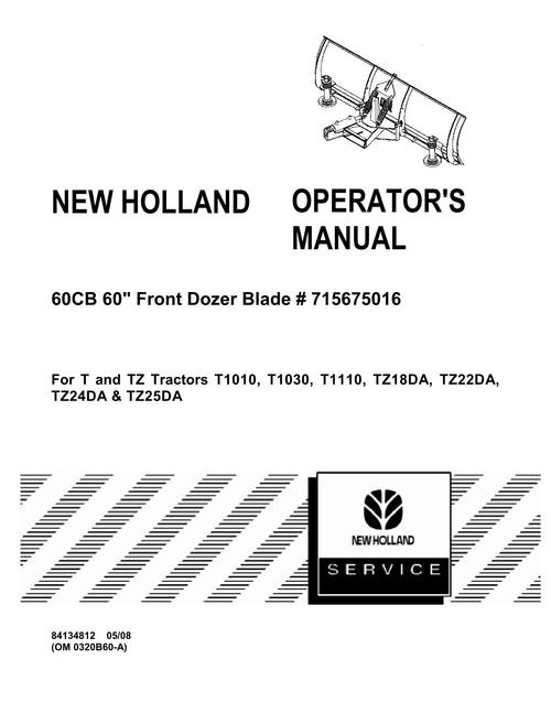 Product picture NEW HOLLAND 60CB 60 FRONT DOZER BLADE  OPERATORS MANUAL