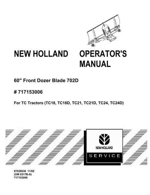 Product picture NEW HOLLAND 60 FRONT DOZER BLADE  OPERATORS MANUAL