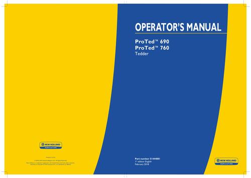 Product picture NEW HOLLAND PROTED TM 690 TM 760 TEDDER OPERATORS MANUAL #2