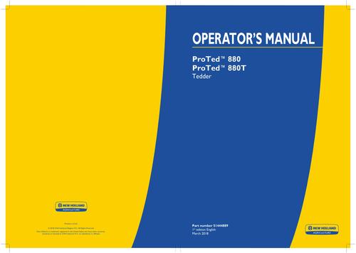 Product picture NEW HOLLAND PROTED TM 880 TEDDER OPERATORS MANUAL