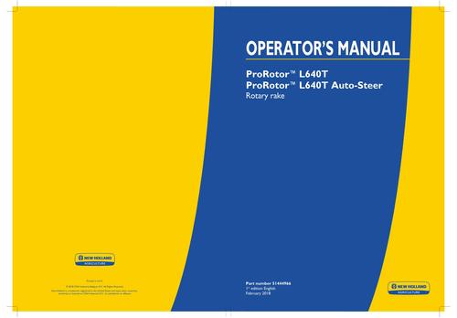 Product picture NEW HOLLAND PROROTOR TM ROTARY RAKE OPERATORS MANUAL #1