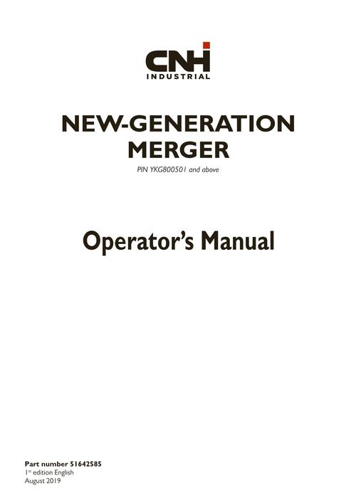Product picture NEW HOLLAND NEW GENERATION MERGER OPERATORS MANUAL #1