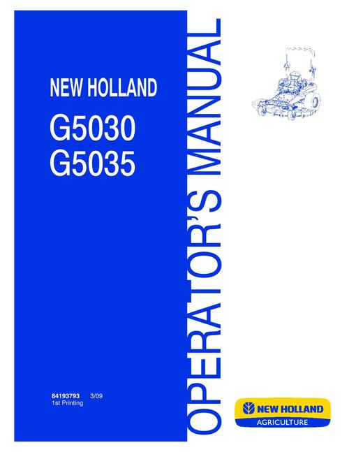 Product picture NEW HOLLAND G5030 G5035 HAY TOOLS OPERATORS MANUAL