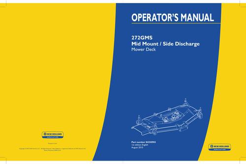Product picture NEW HOLLAND 272GMS MID MOUNT MOWER DECK OPERATORS MANUAL