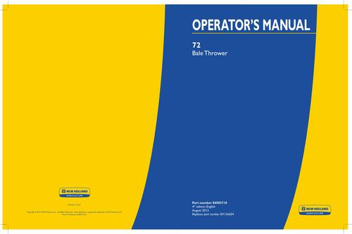 Product picture NEW HOLLAND 72 BALE THROWER OPERATORS MANUAL #1