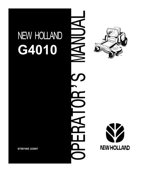 Product picture NEW HOLLAND G4010 HAY TOOLS OPERATORS MANUAL
