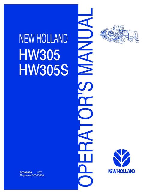 Product picture NEW HOLLAND HW305 HW305S HAY TOOLS OPERATORS MANUAL