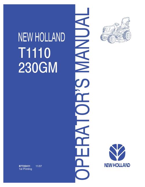 Product picture NEW HOLLAND T1110 230GM HAY TOOLS OPERATORS MANUAL