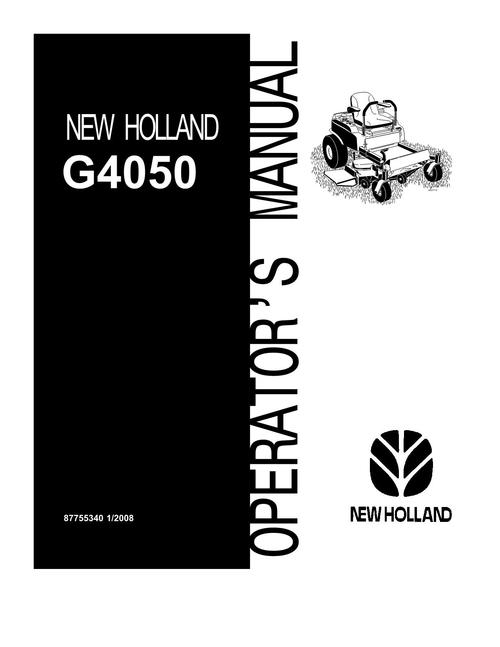 Product picture NEW HOLLAND G4050 MODELN. HAY TOOLS OPERATORS MANUAL