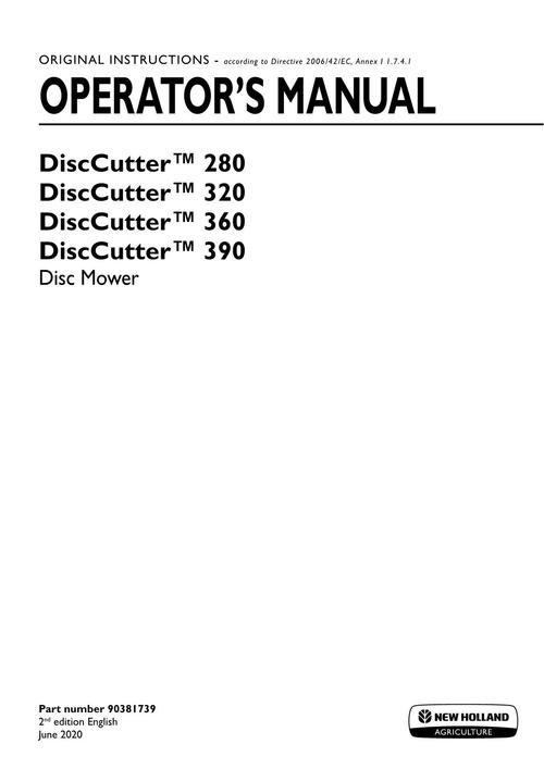 Product picture NEW HOLLAND DISCCUTTER 280 DISC MOWER OPERATORS MANUAL #1
