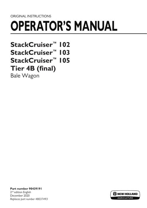Product picture NEW HOLLAND STACKCRUISER 102 103 BALE WAGON OPERATORS MANUAL