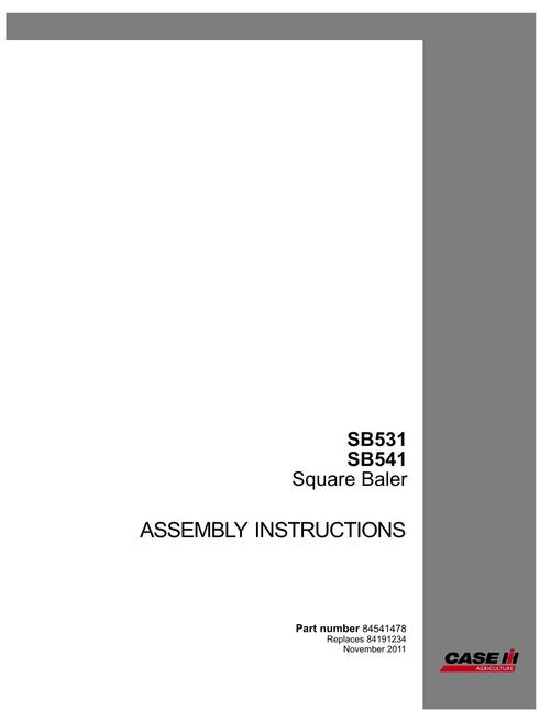 Product picture CASE IH SB531 SB541 SGUARE BALER ASSEMBLY INSTRUCTIONS #2