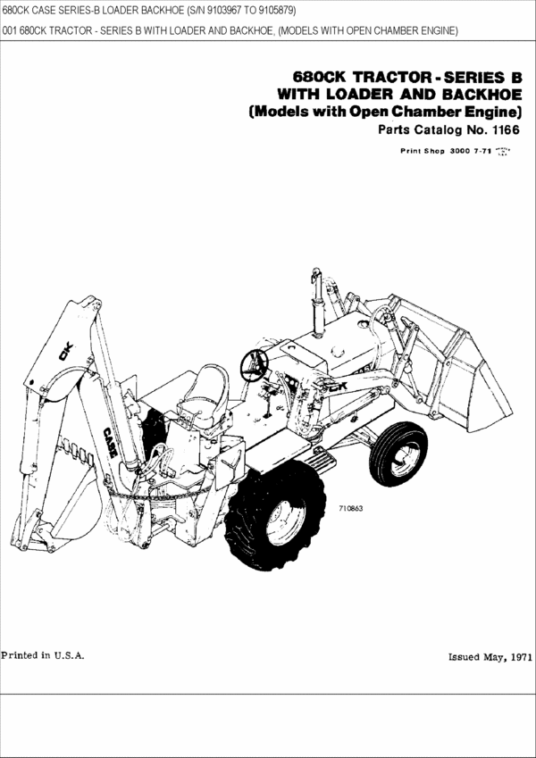 Product picture CASE 680CK SERIES B TRACTOR BACKHOE PARTS CATALOG MANUAL